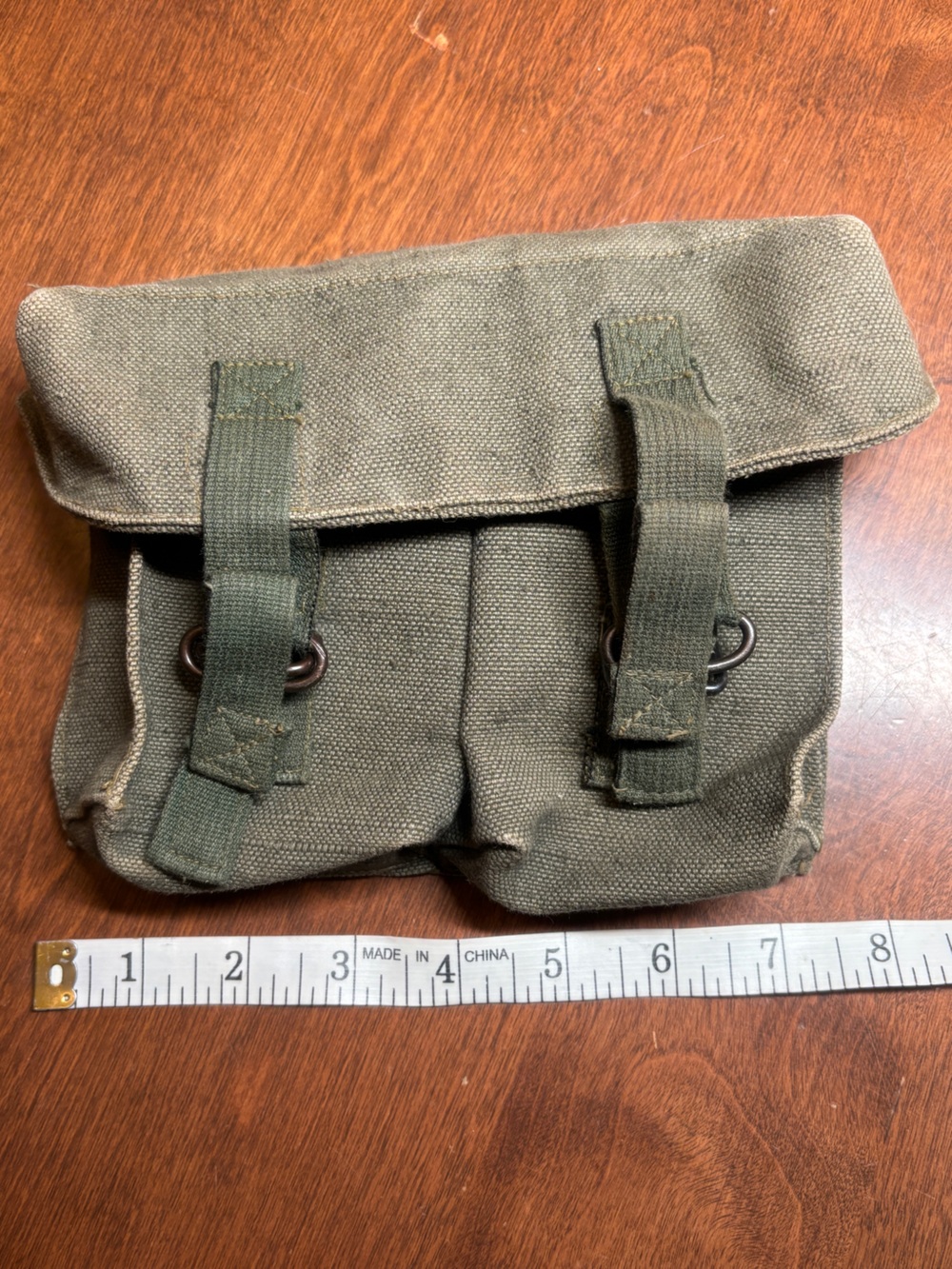 Olive Green Canvas Men’s Utility Pouch - Durable Field Bag